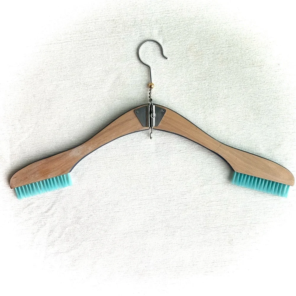 MCM wooden folding clothes hanger/brush made in JAPAN